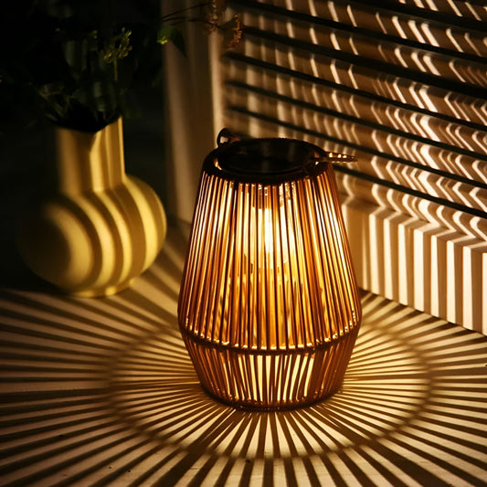 Vivantique™ - Solar Tuinverlichting – Bamboe Solar Lantaarns – Waterdichte hanglantaarn