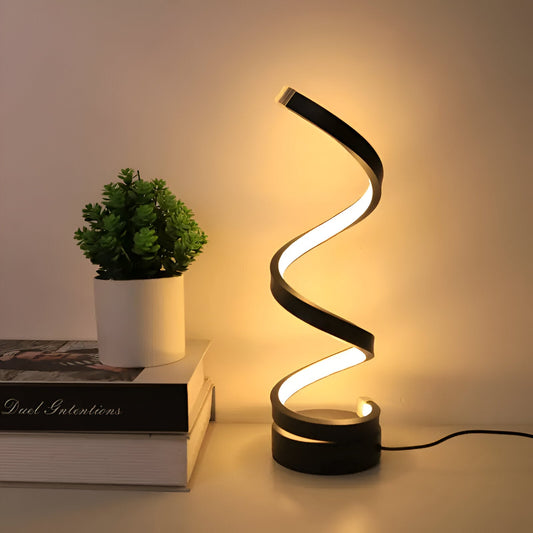 Vivantique™ – Stijlvolle Spiraal Design Tafellamp – 3-kleuren instelbare bureaulamp